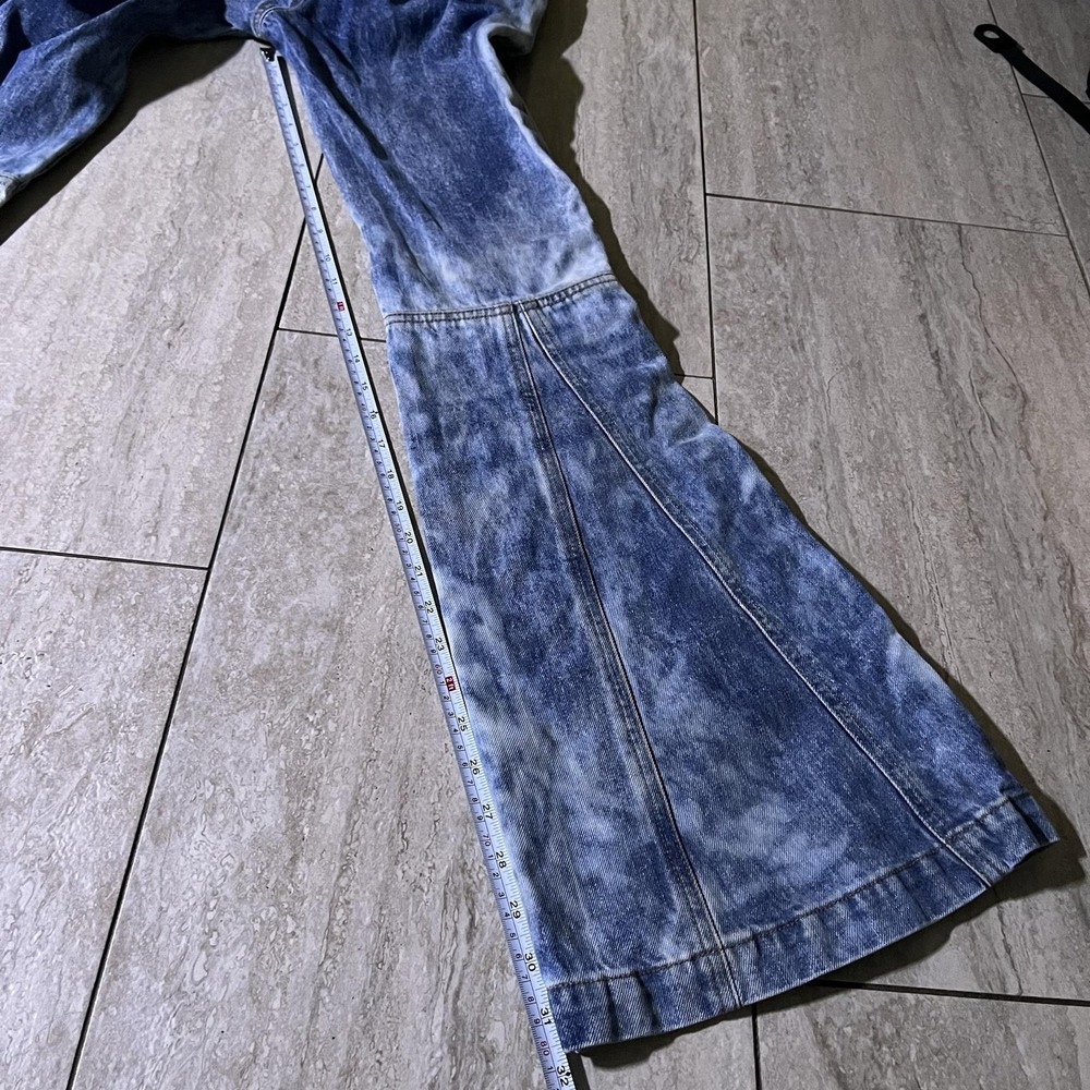 Diesel D-Gen-F-Fse Flare Jeans Womens 24 Blue Acid Wash Zip Pockets 24x32 NEW - Picture 6 of 16